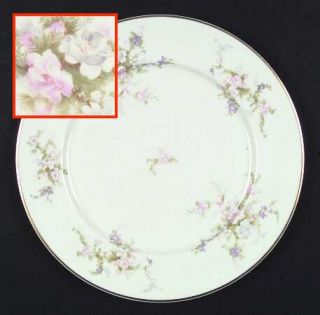Kirk Normandy Dinner Plate, Fine China Dinnerware   Pink, Purple & White Flowers