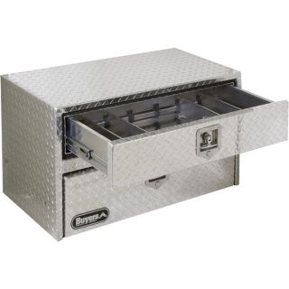 Buyers Products Aluminum Underbody Truck Box with Drawer   Diamond Plate, 36
