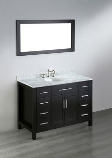 Bosconi SB2523 Bathroom Vanity, 47 Contemporary Single Vanity w/Medicine Cabinet Black