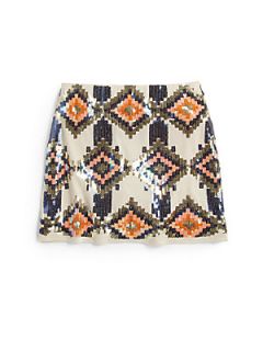 Kiddo Girls Sequined Aztec Skirt  