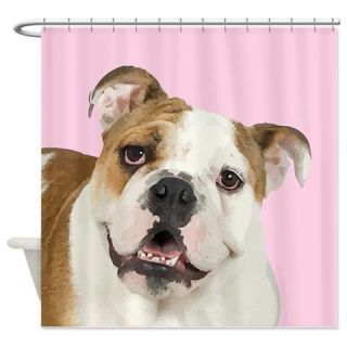  Pink Bulldog Shower Curtain  Use code FREECART at Checkout
