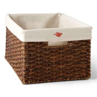 MICHAEL GRAVES Design Natural Woven Lined Storage Basket, Brown