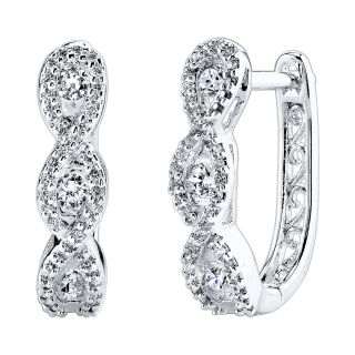 Bridge Jewelry Cubic Zirconia Twist Hoop Earrings