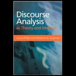 Discourse Analysis as Theory and Method