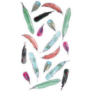 UMBRA Set of 18 Feather Wall Decals, Assorted Colour