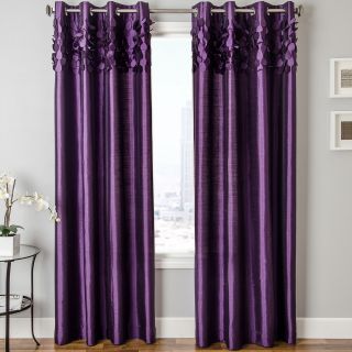 Lazio Faux Silk Grommet Top Curtain Panel, Purple