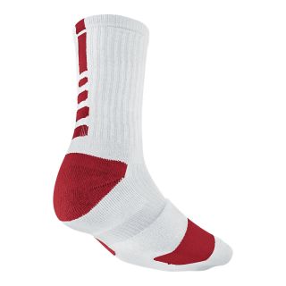 Nike Basketball Elite Crew Socks, Red/White, Mens