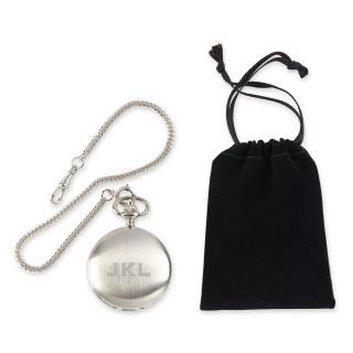 Personalized Pocket Watch, Silver, Mens