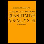 Quantitative Analysis (Student Solutions Manual)