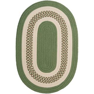 Lighthouse Reversible Braided Indoor/Outdoor Oval Rugs, Green