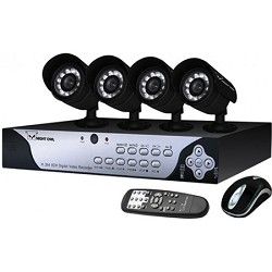 Night Owl 8 channel H.264 DVR w/ 4 Night Vision Cameras (500GB HDD)   FACTORY RE