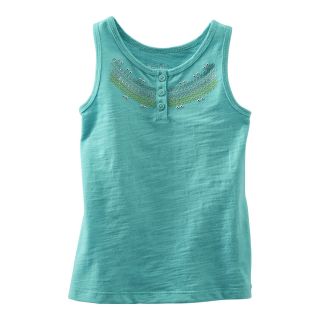 OshKosh Bgosh Turquoise Embroidered Sequin Tank Top   Girls 2t 4t, Girls