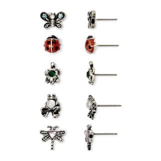 Sensitive Ears Silver Tone Bugs 5 pr. Earring Set