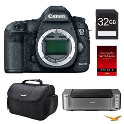 Canon 5D Mark III DSLR Camera (Body), 32GB, Printer Bundle