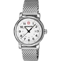 Wenger Ladies Urban Classic Watch   White Textured Dial/Stainless Steel Mesh Br