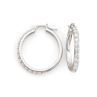 DiamonArt Cubic Zirconia Hoop Earrings, Womens