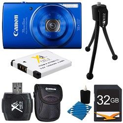 Canon PowerShot ELPH 150 IS 20MP 10x Opt Zoom Digital Camera Blue Kit