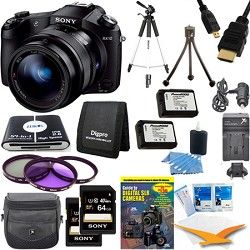 Sony Cyber shot DSC RX10 Digital Camera and 2 64 GB SDXC Cards and 2 Batteries B