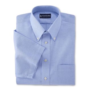 Stafford Easy Care Short Sleeve Oxford Dress Shirt   Big and Tall, Blue, Mens