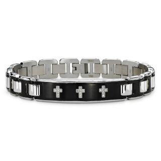 Mens 1/10 CT. T.W. Diamond Stainless Steel Bracelet, White