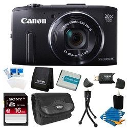 Canon PowerShot SX280 HS Black Digital Camera 16GB Bundle