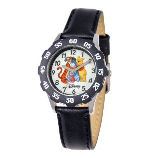 Disney Winnie the Pooh & Friends Kids Time Teacher Leather Strap Watch, Boys