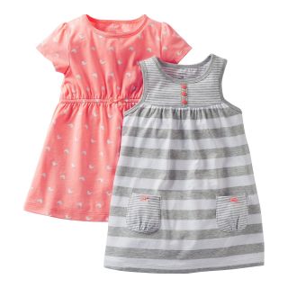 Carters 2 pk. Bird Print Dresses   Girls newborn 24m, Gray, Gray, Girls
