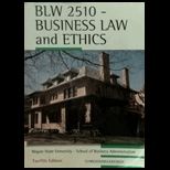 Blw 2510 Business Law and Ethics (Custom)