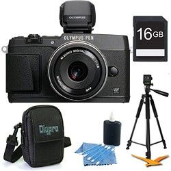Olympus PEN E P5 16MP Compact System Camera (Black) 17mm f1.8 Lens and VF 4 16 G