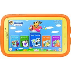 Samsung Galaxy Tab 3   7.0 Kids Edition (Yellow w/ Orange Bumper Case)   SM T21