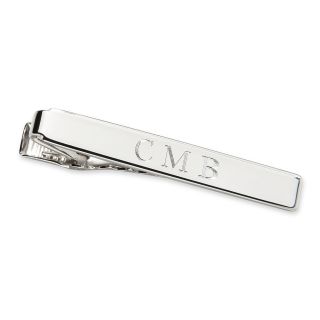 Personalized Tie Bar For Narrow Ties, Silver, Mens