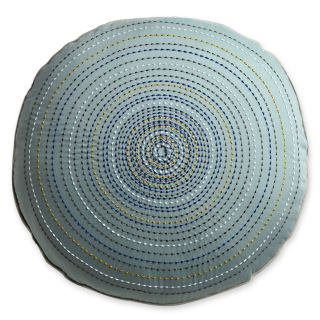 CONRAN Design by Embroidered Round Decorative Pillow, Blue