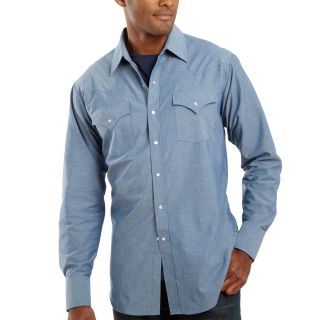 Ely Cattleman Chambray Shirt Big and Tall, Blue, Mens