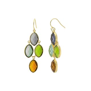 ATHRA 14K Gold Plated Multicolor Resin Cluster Earrings