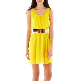 By & By Sleeveless Belted Dress, Sun