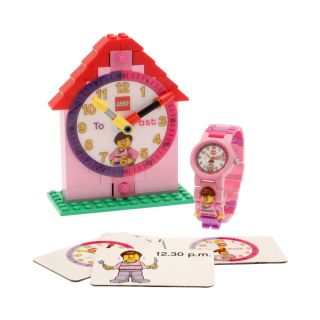 Lego Kids Time Teacher Watch with Pink Construction Clock & Activity Cards,