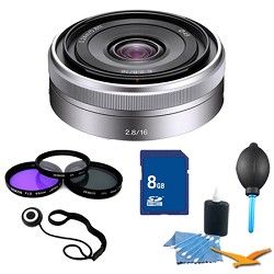Sony SEL16F28   16mm f/2.8 Wide Angle Lens for NEX Series Cameras Essentials Kit