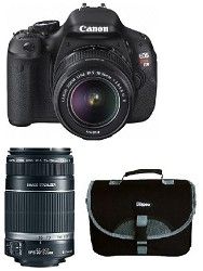 Canon EOS Digital Rebel T3i 18MP SLR Camera 18 55mm & 55 250mm Photo Enthusiast