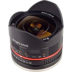 Samyang 8mm F2.8 UMC Ultra Wide Angle Fisheye Lens for Fuji X Mount   Black