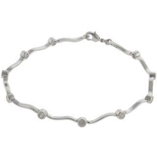 Bridge Jewelry Cubic Zirconia Link Bracelet, Crystal