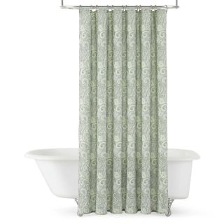 ROYAL VELVET Paisley Shower Curtain, Green