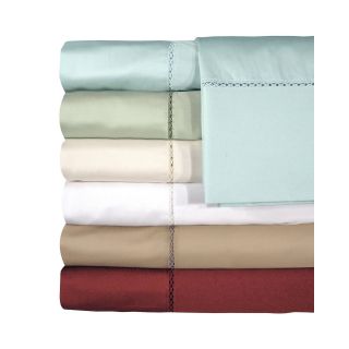 American Heritage 500tc Egyptian Cotton Sateen Embroidered Bella Sheet Set, Sage