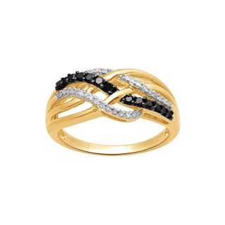 CT. T.W. White & Color Enhanced Black Diamond Ring, Womens