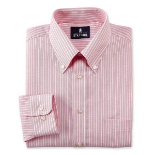 Stafford Oxford Dress Shirt, Sugar Coral Stripe, Mens