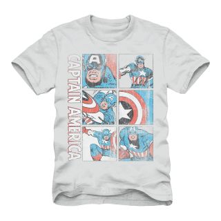 Captain America Graphic Tee, Slvr Ca Comic, Mens