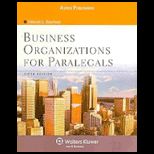 Business Organizations for Paralegals   Text