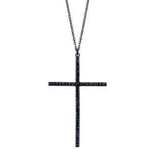 DOWNTOWN BY LANA Cubic Zirconia Black Cross Pendant, Womens