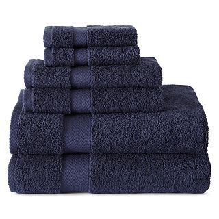 JCP Home Collection  Home 6 pc. Towel Set, Traditional Navy