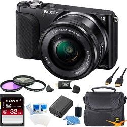 Sony NEX 3NL Digital Camera with 16 50mm Lens (Black) Ultimate Bundle