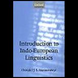 Intro. to Indo European Linguistics